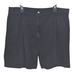 Très Bien Cotton Pleated Shorts Black Casual Outdoor Chino Mens Size 40‎